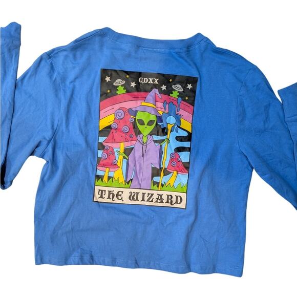 NWT Zumiez A.LAB Dita The Wizard Blue Crop Long Sleeve T-Shirt Size M - Picture 4 of 8